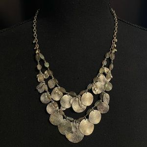 spice up any outfit w this beautiful silver double necklace